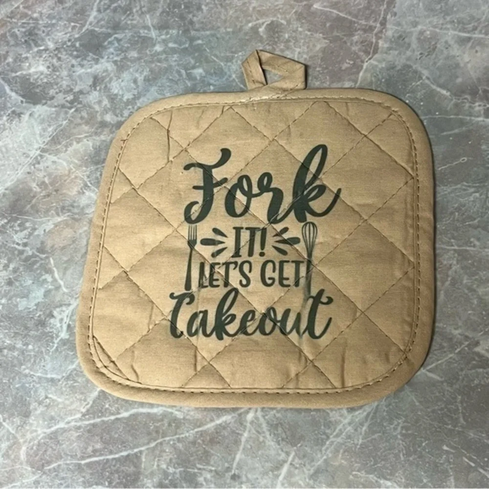 Fork it! Lets get Takeout Tan Pot Holder